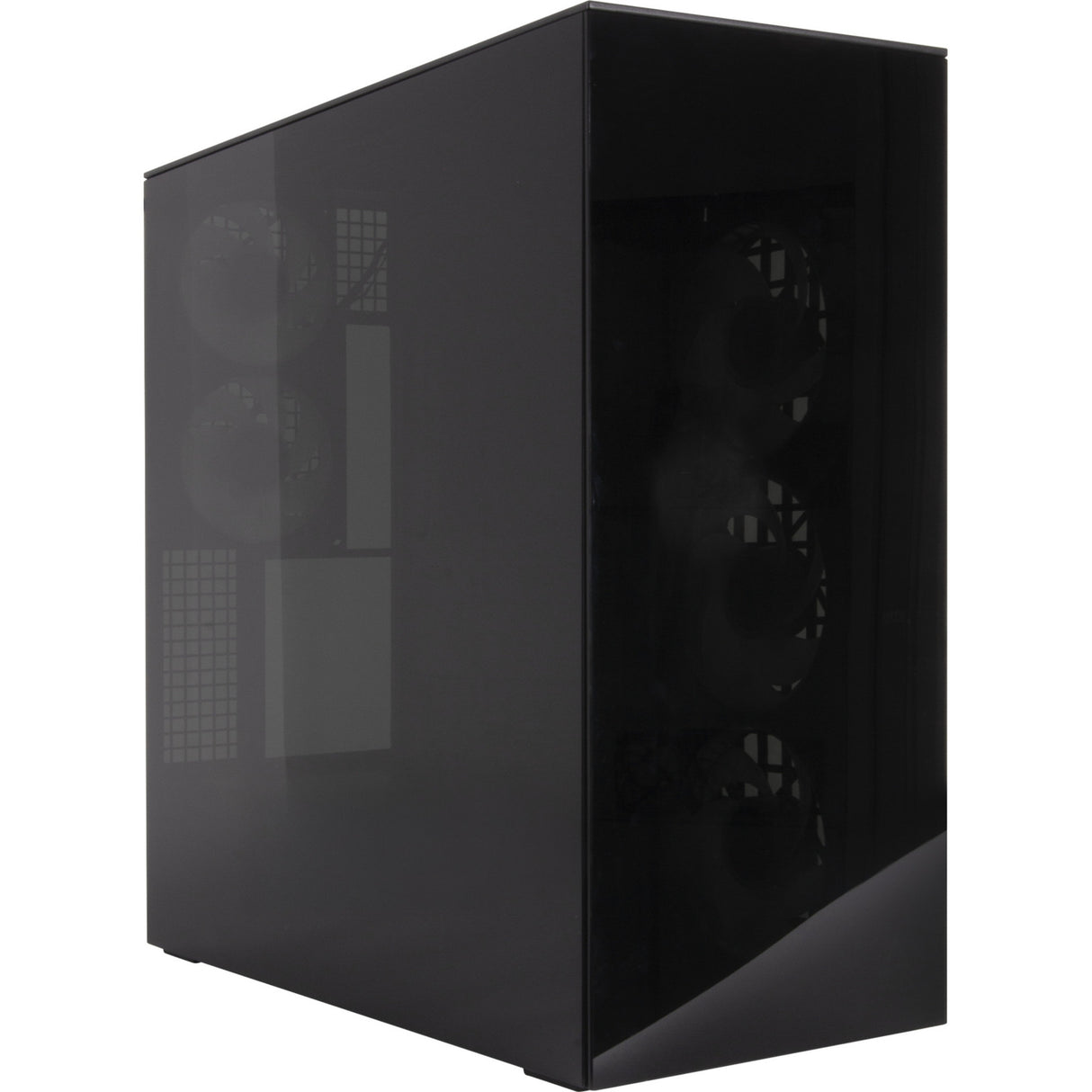 Boîtier tour midi Arctic xtender vg (noir (mat) | 2x USB-A | 1x USB-C | RVB | verre trempé)