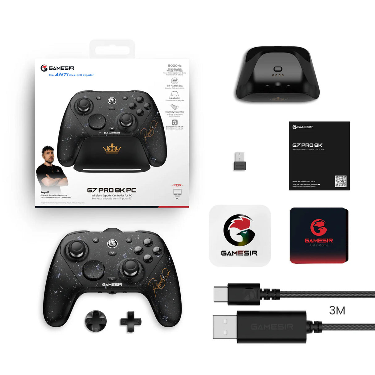 Gamesir g7 pro 8k pc - manette de jeu édition royal2 (noir)