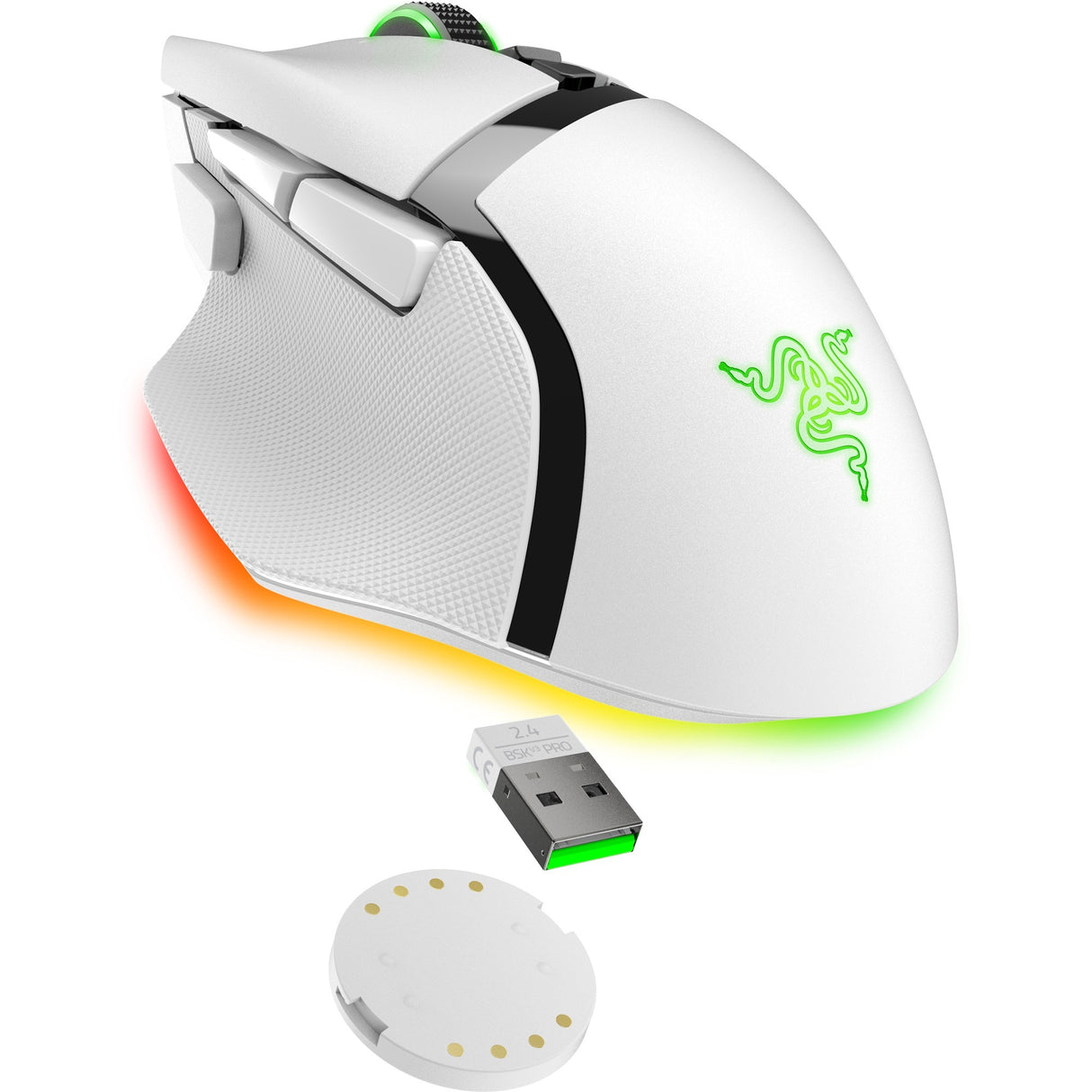 Souris de jeu Razer Basilisk v3 pro (blanc, USB Bluetooth hyperspeed sans fil, 30 000 dpi, chroma RVB)