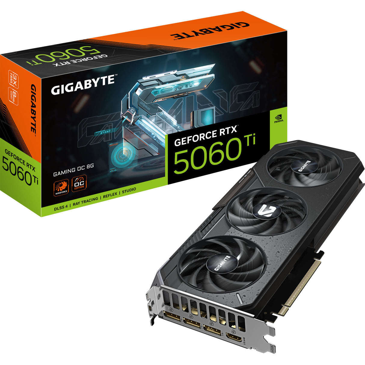 Carte graphique Gigabyte GeForce RTX 5060 Ti Gaming OC 8G (3x DisplayPort, 1x HDMI)