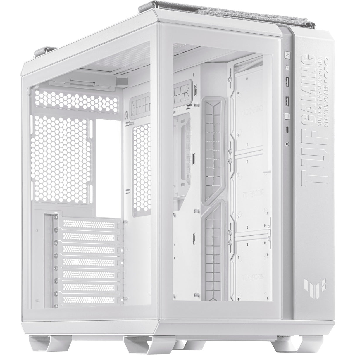 Boîtier tour midi Asus tuf gaming gt502 (blanc | 2x usb-a | 1x usb-c | verre trempé)