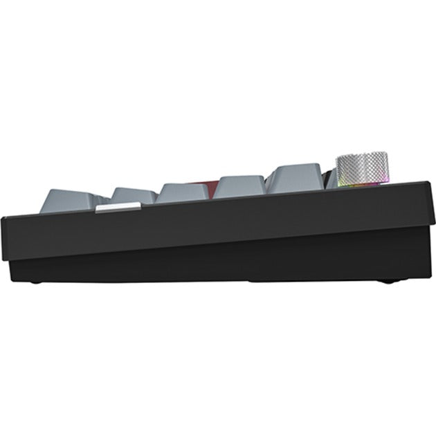 Clavier mécanique Montech mkey pro dark rgb (noir, disposition américaine (qwerty), gateron g pro marron, 75 %, remplaçable à chaud, rgb, double-shot pbt, usb-c | 2,4 ghz | bluetooth 5.2)