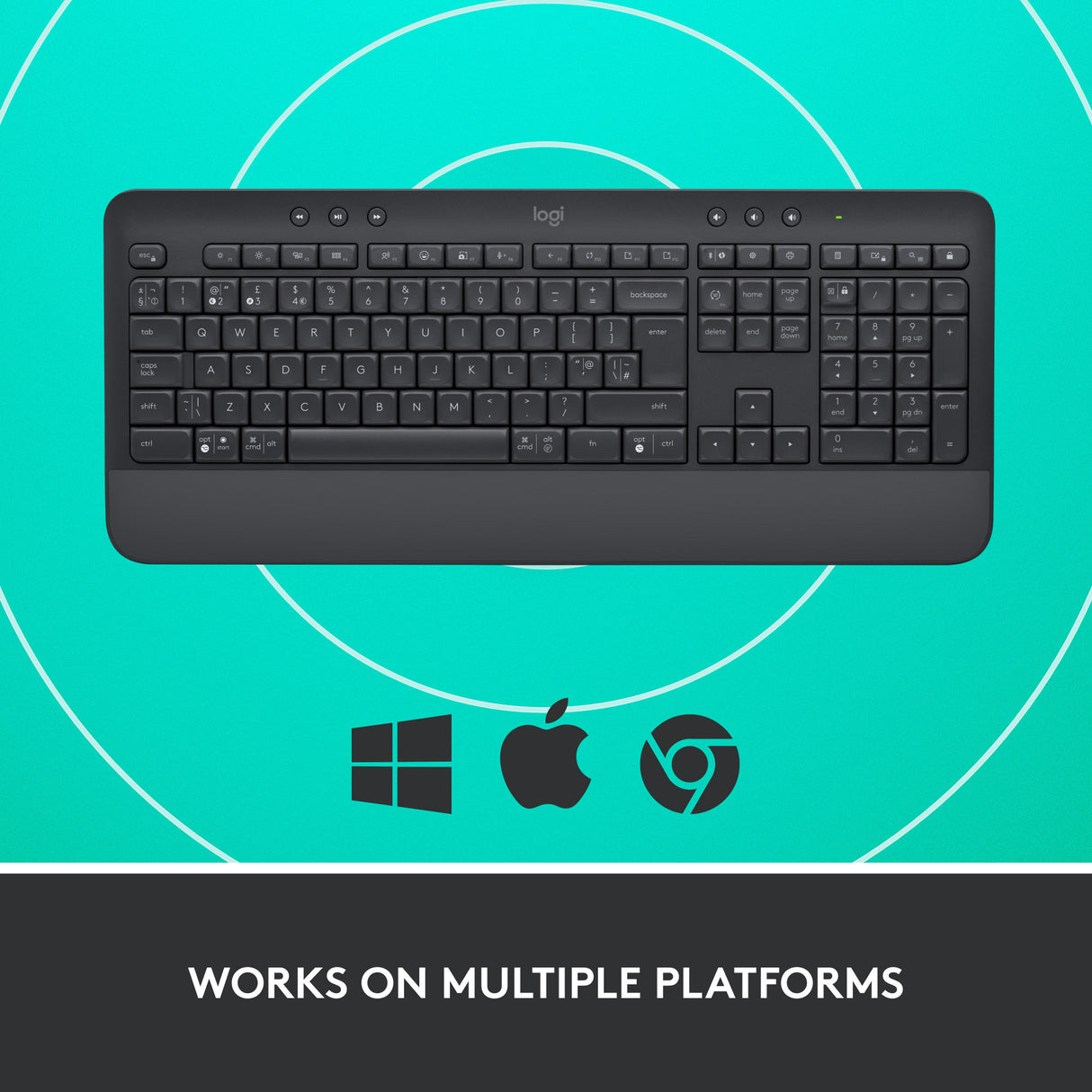 Clavier confort sans fil Logitech signature k650 (graphite, disposition américaine-internationale (qwerty), 100 %)