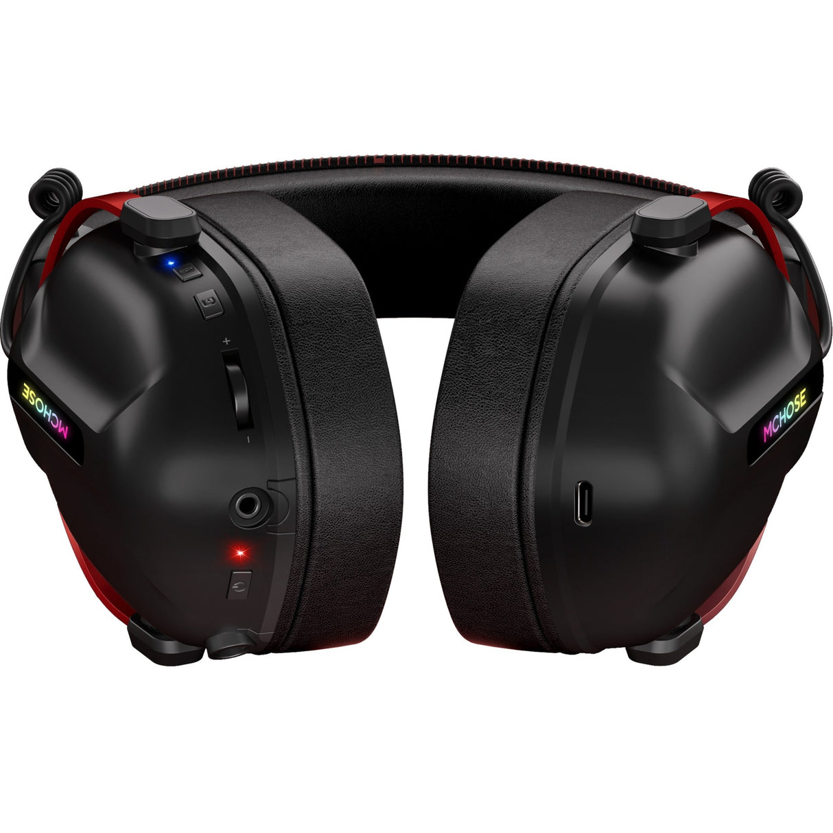 Casque de jeu supra-auriculaire sans fil Mchose s9 pro (noir rouge, ordinateur portable, smartphone, commutateur Playstation, Bluetooth filaire type-c 2,4 g)