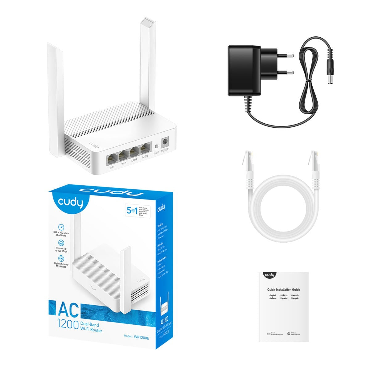 Routeur wi-fi Cudy ac1200 (blanc, application)