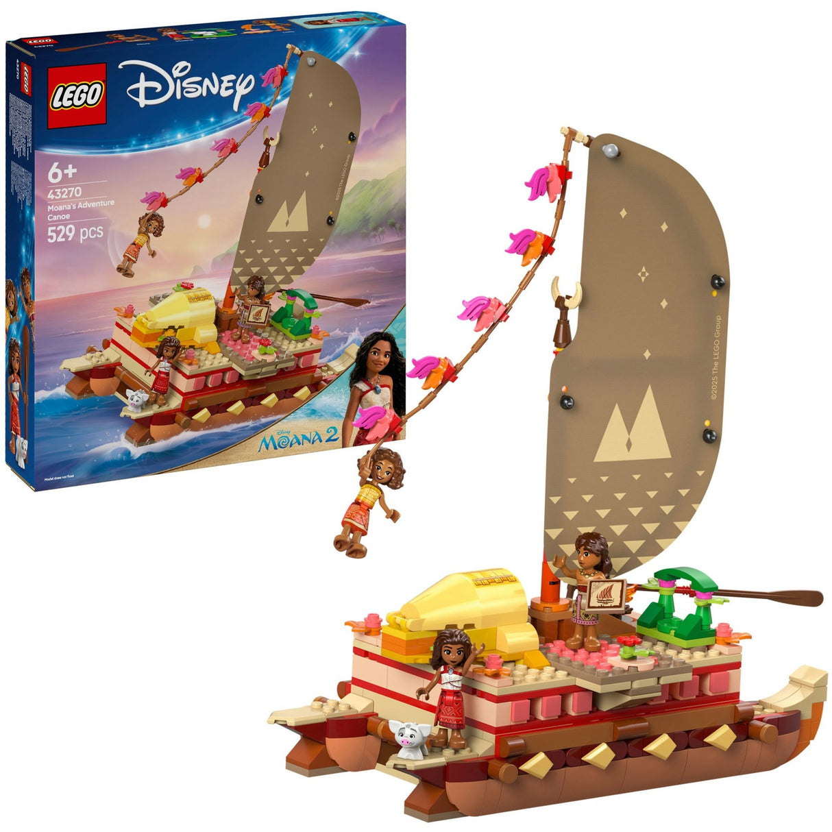 Lego Disney Princess 43270 Le canoë d'aventure de Vaiana