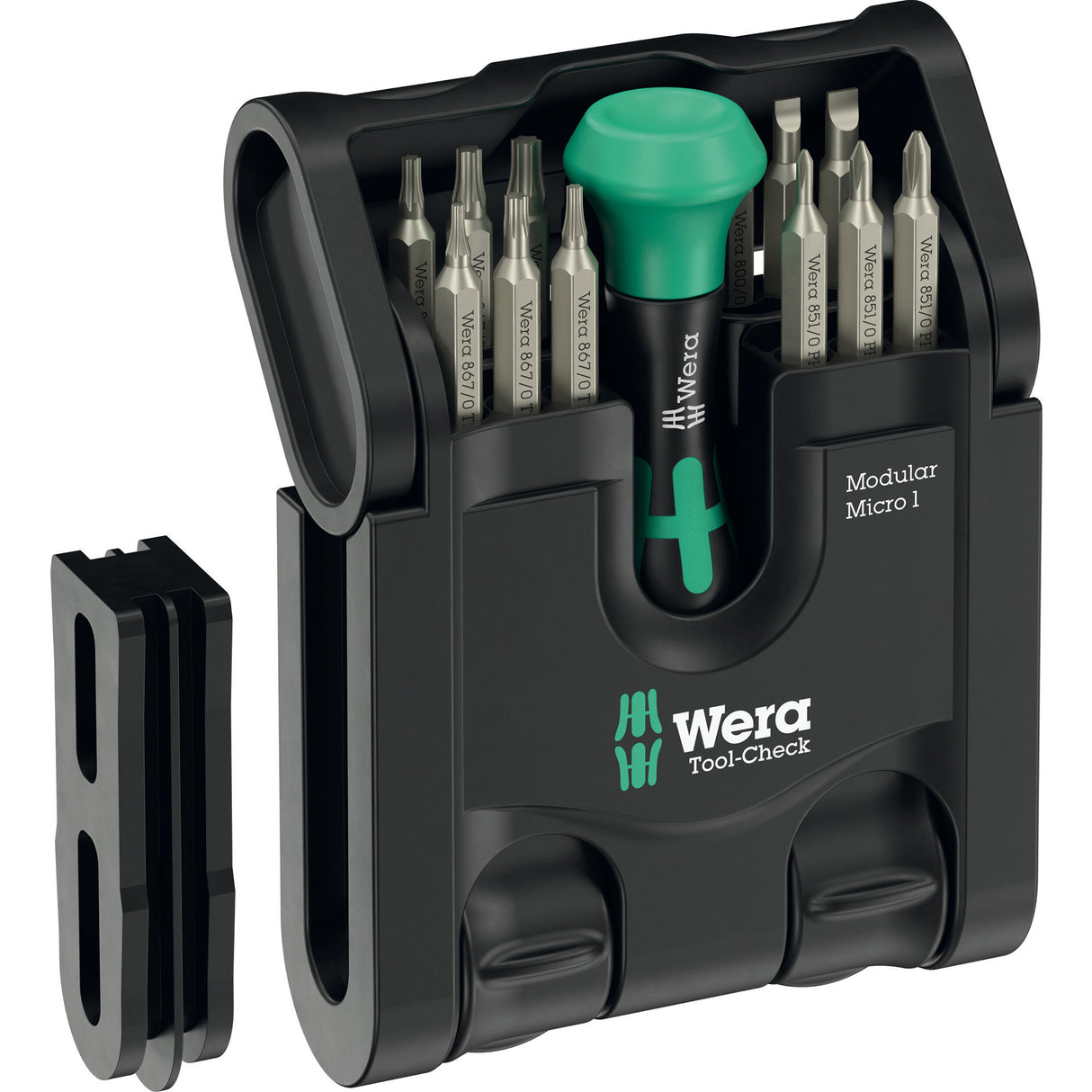 Wera Tool-Check Modular Micro 1, jeu d'embouts 21 pièces (noir vert)