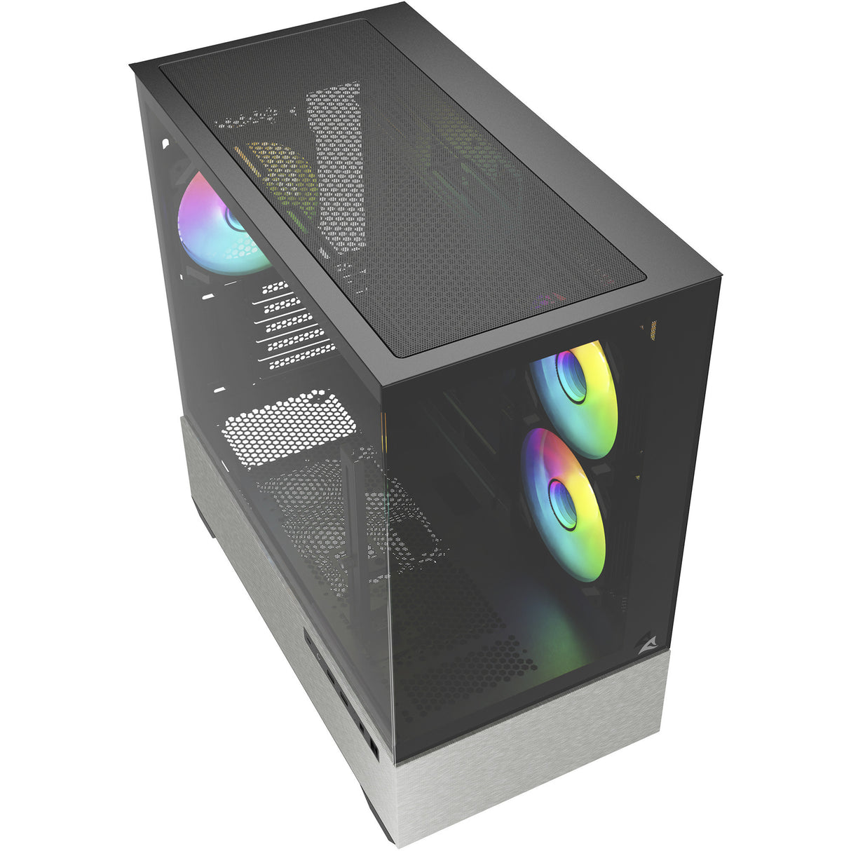 Boîtier mini tour Sharkoon mk7 argb (noir | 2x USB-A | 1x USB-C | RVB | verre trempé)