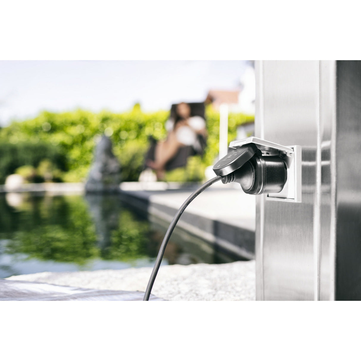 Brennerstuhl connect smart plug wa 3600 xs03 pour multiprise extérieure ip44 (noir, wifi 2,4 ghz, alexa, google, Matter)