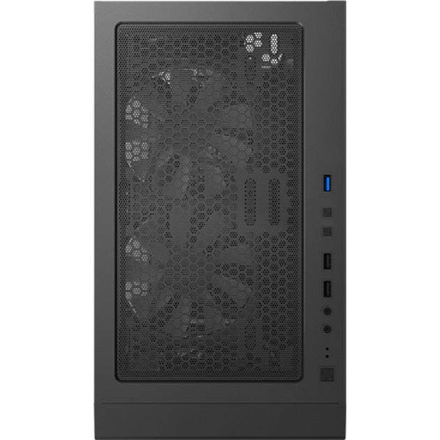 Boîtier tour midi Montech x3 mesh (noir | 3x USB-A | RVB | verre trempé)
