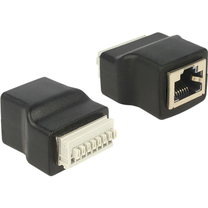 Adaptateur delock RJ45 femelle> Bloc terminal avec poussée mais