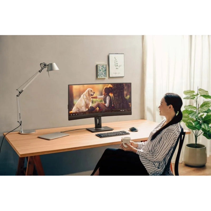 Moniteur incurvé Viewsonic VA3820C UWQHD+ 21:9 avec hub USB-C 38 ultrawide (noir, 2x HDMI, 1x Displayport, USB-C, USB-B)