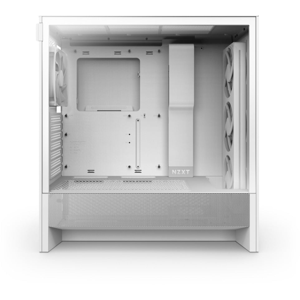Boîtier tour midi Nzxt h5 flow rgb v2 (blanc | 1x usb-a | 1x usb-c | rgb | verre trempé)