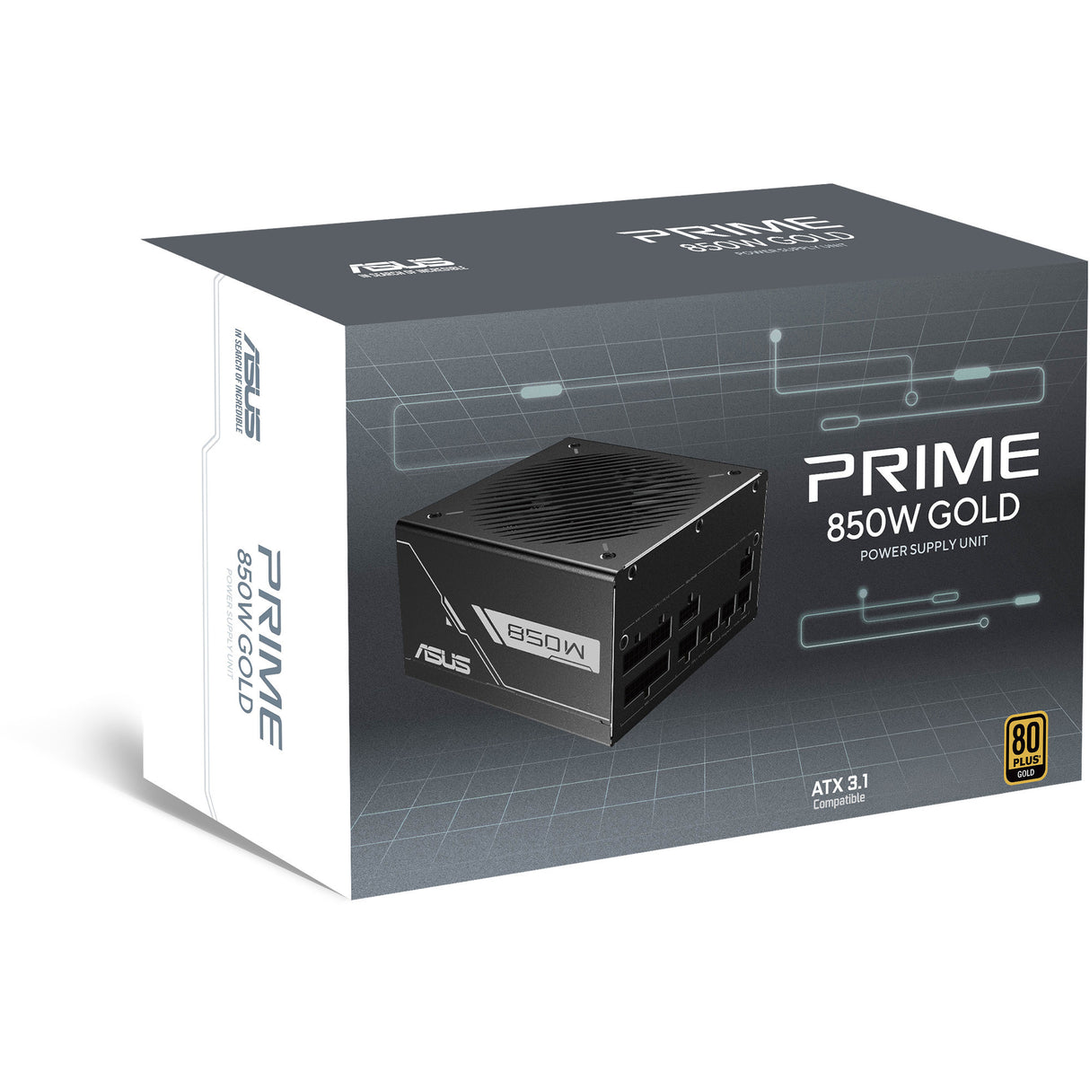 Alimentation modulaire Asus prime gold black edition 850 watts (noir, 1x 12v-2x6, 3x pcie)