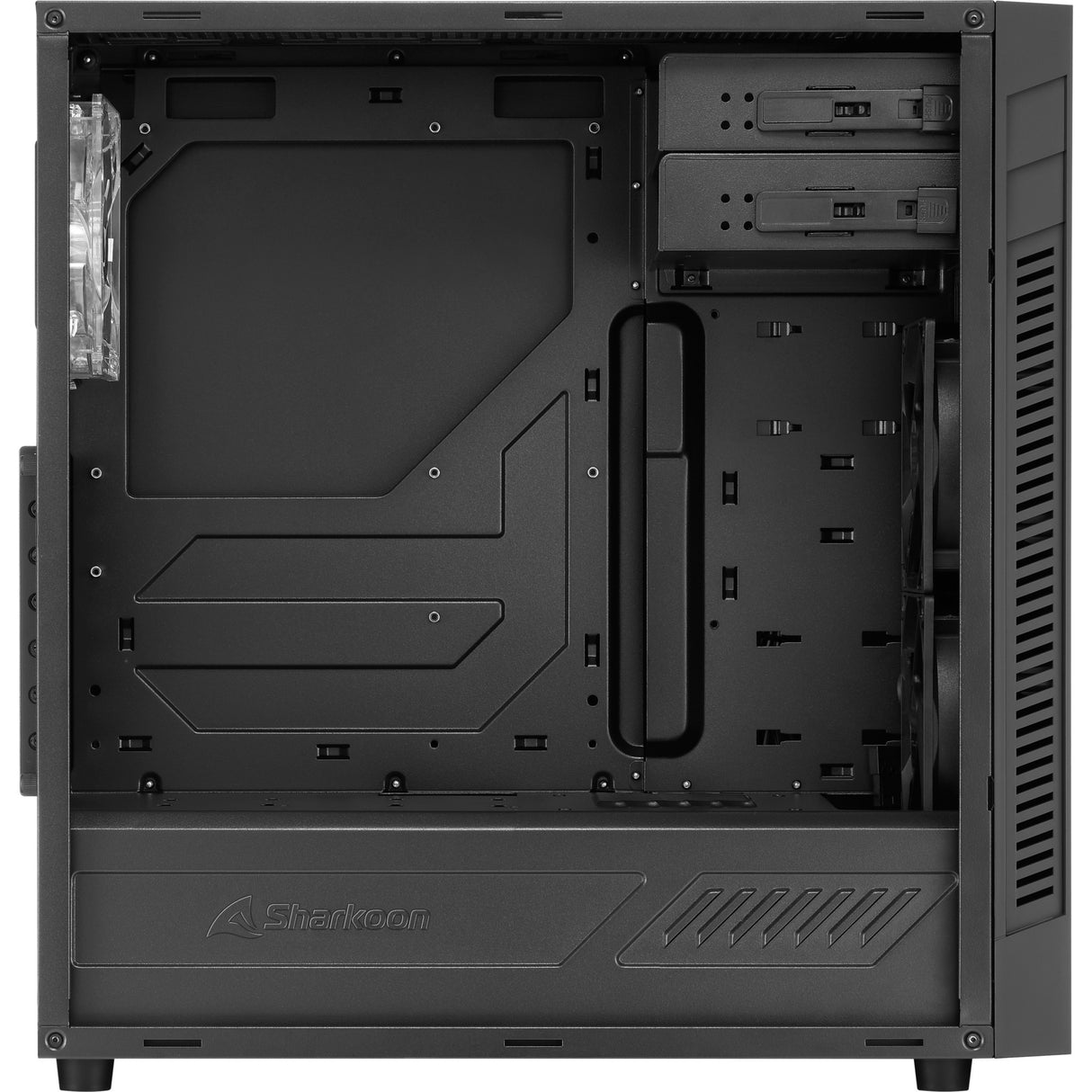 Boîtier tour midi Sharkoon s25-w (noir | 2x USB-A | fenêtre)