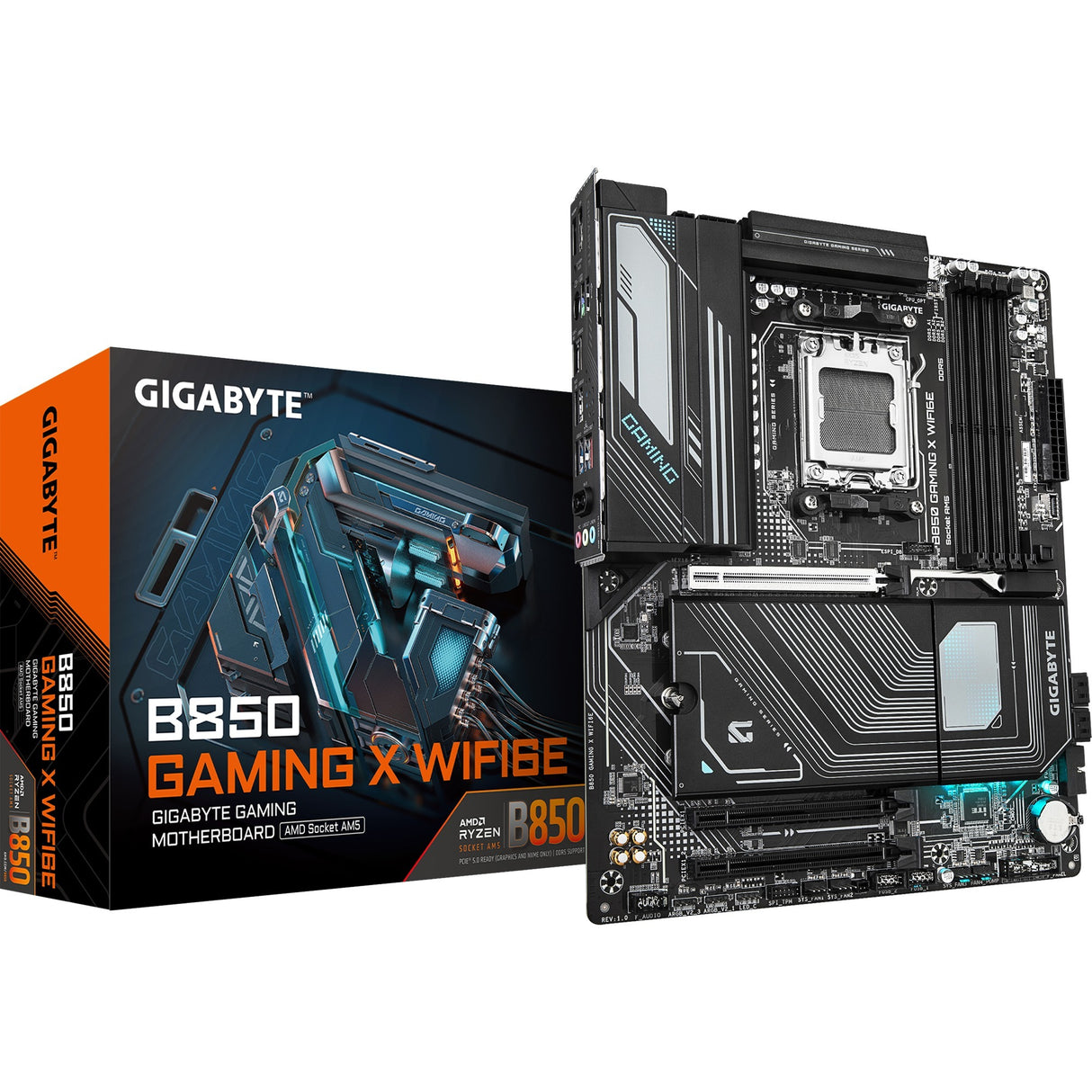 Gigabyte B850 Gaming x WiFi6e, ATX, AMD AM5, B850, 4x DDR5 8200 O.C, 2,5 Go, WiFi 6E, BT 5.3, USB-C