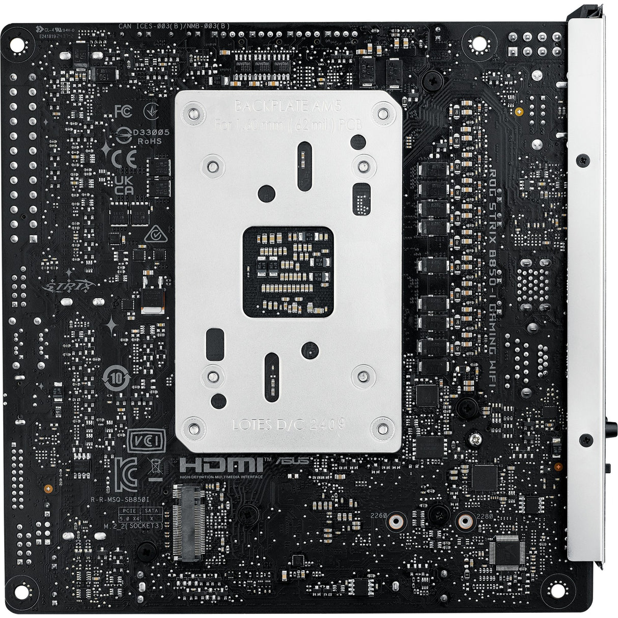 Carte mère Asus ROG Strix B850-I Gaming Wi-Fi Socket AM5 (2,5 Go-LAN, Wi-Fi 7, BT, son, Mini-ITX)