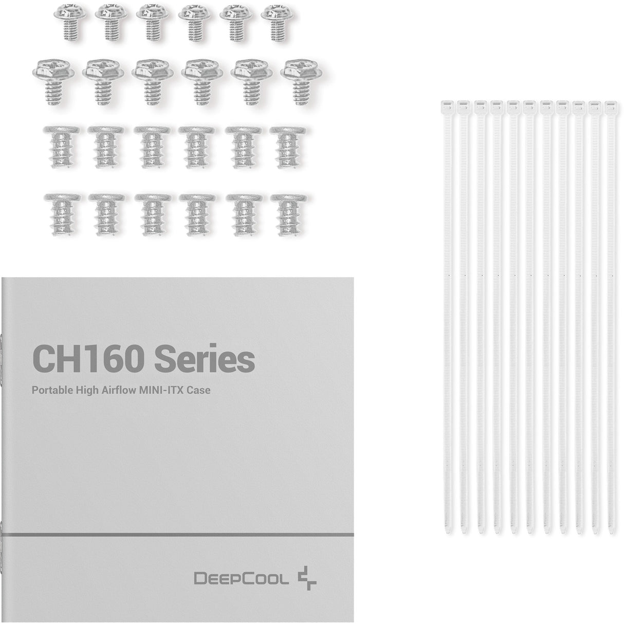 Boîtier mini tour Deepcool ch160 (blanc | 2x USB-A | 1x USB-C | verre trempé)