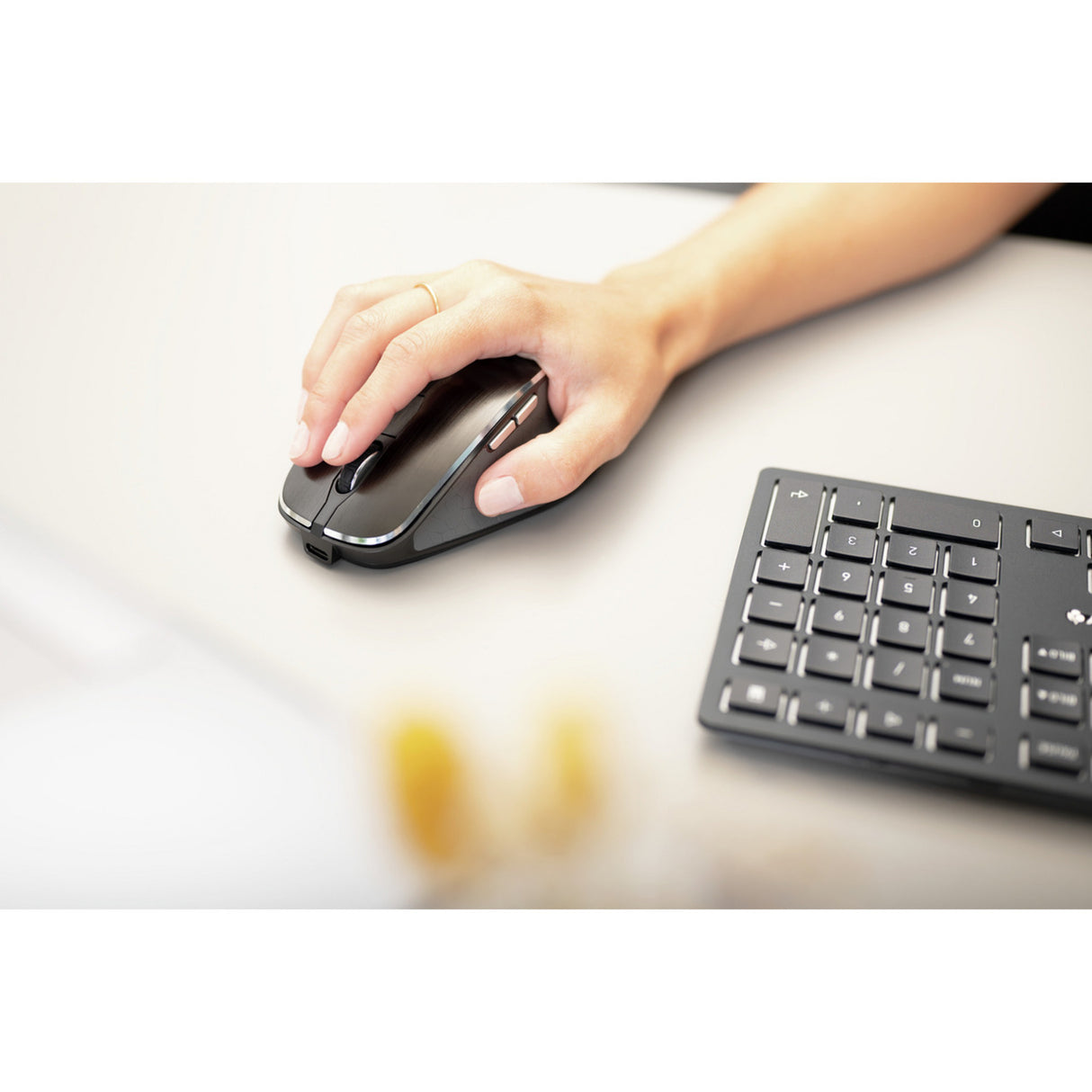 Cherry dw 9500 slim, ensemble de bureau (noir argenté, disposition européenne (qwerty), commutateurs à ciseaux, 3 000 dpi, Bluetooth 4.2 2,4 GHz)