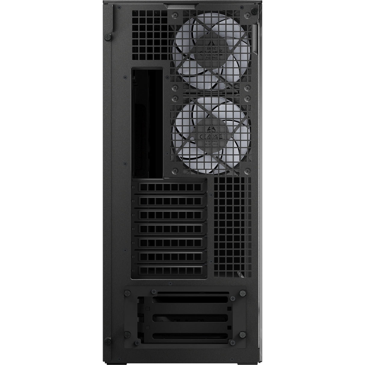 Boîtier tour midi Arctic xtender vg (noir | 2x USB-A | 1x USB-C | RVB | verre trempé)