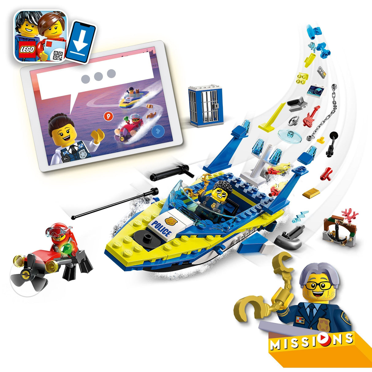 Lego City - Jouet de construction Missions de détective de la police aquatique (60355)