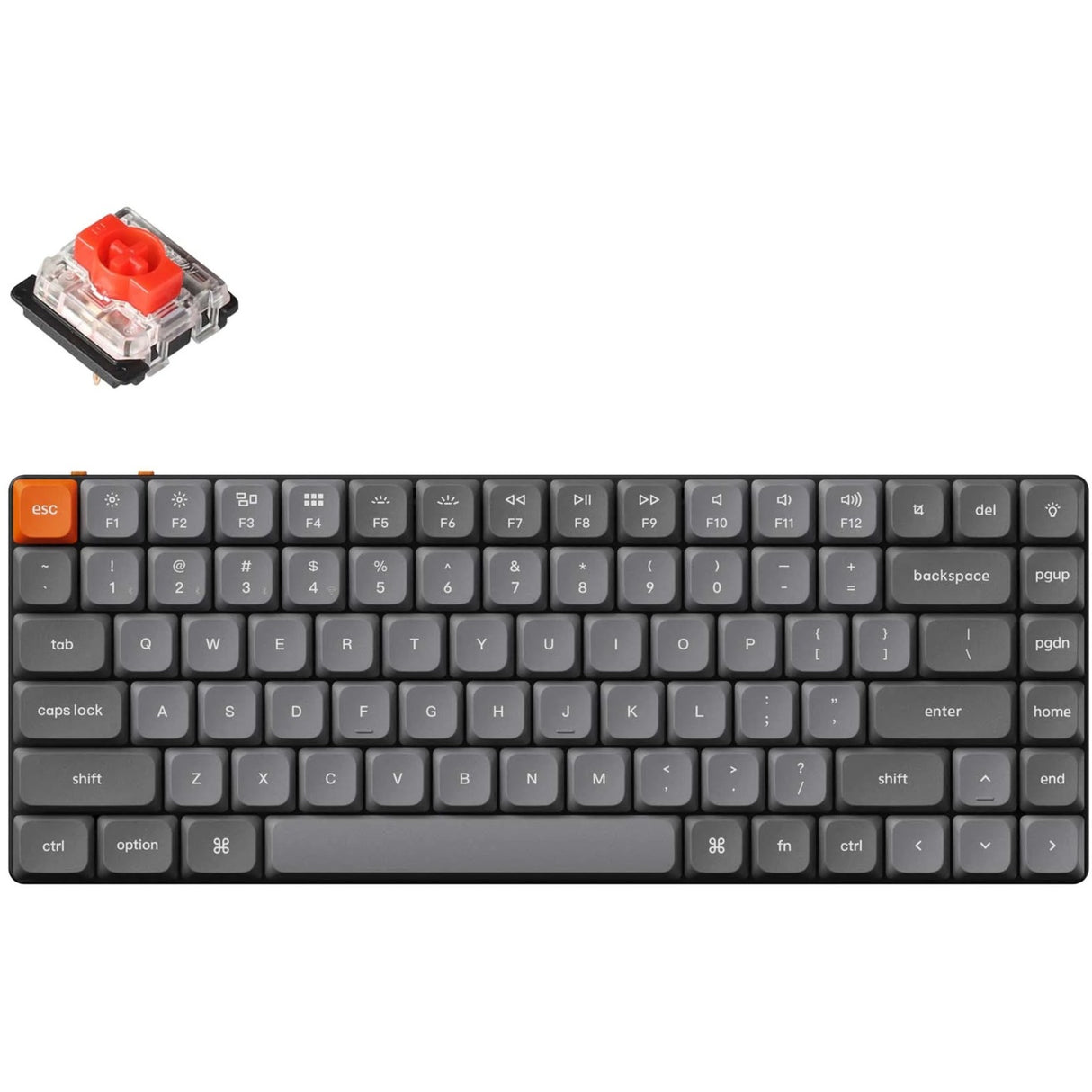 Clavier mécanique Keychron k3 max-h1 RVB (noir, disposition américaine (qwerty), gateron low profile 2.0 rouge mécanique, 75 %, LED RVB, pbt double-shot, échange à chaud, 2,4 GHz | Bluetooth 5.1 | USB-C)