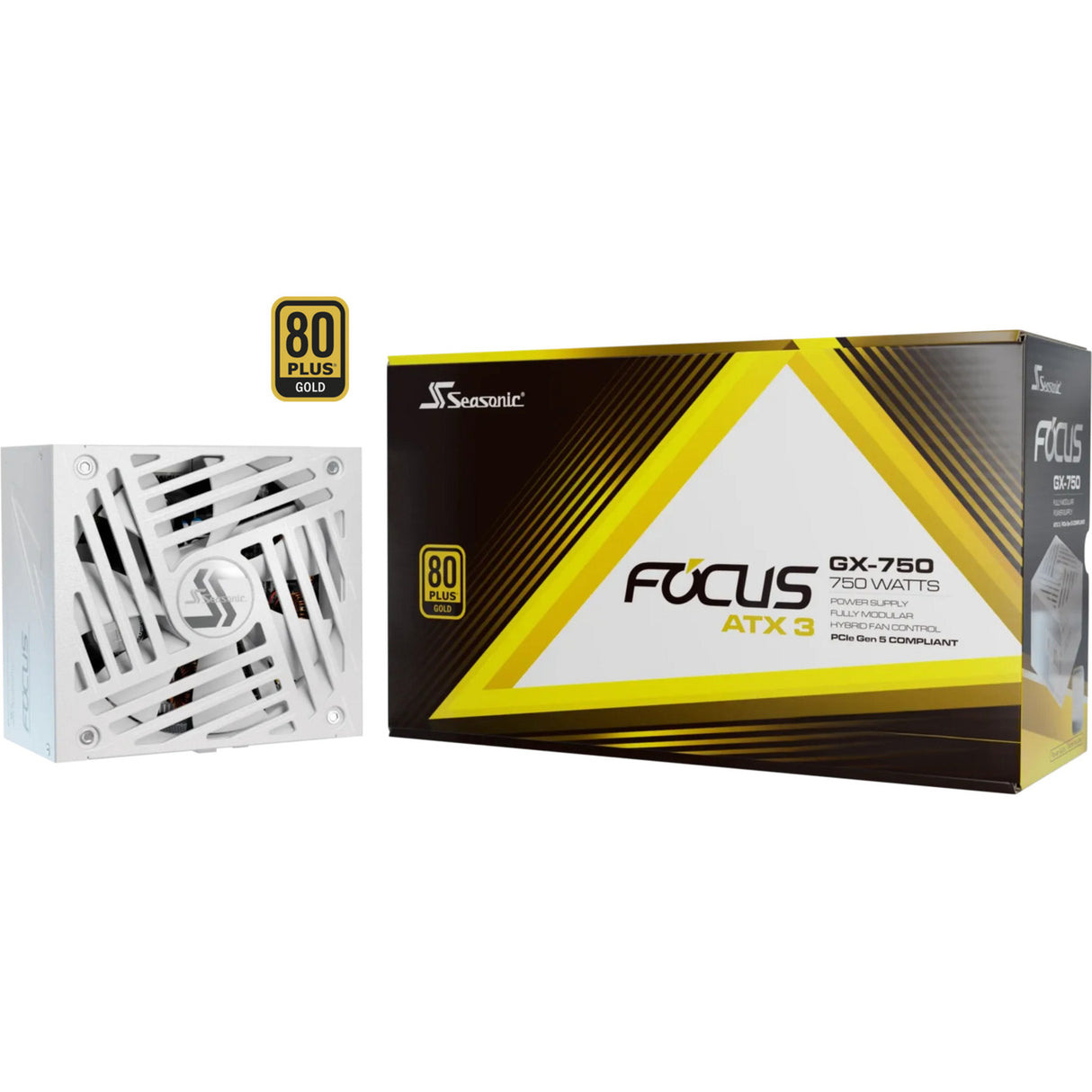 Alimentation modulaire Seasonic focus-gx-750-v4 atx3.0 de 750 watts (blanc, 1x 12vhpwr, 2x pcie)