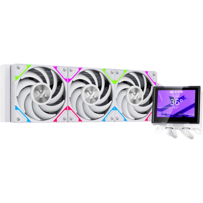 Xyz pc gear hydroview aio 360 refroidissement par eau (blanc, argb, pwm)