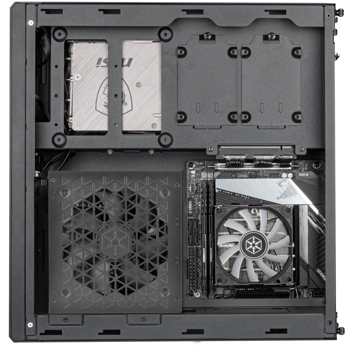 Boîtier mini tour Silverstone milo 12 (noir | 2x USB-A | 1x USB-C)