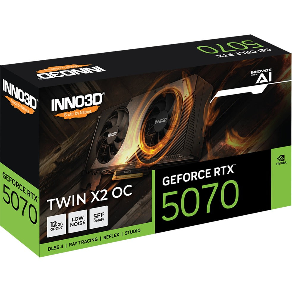 Inno3d n50702-12d7x-195064n geforce rtx™ 5070 twin x2 oc, atx, 12 Go, GDDR7, 192 bits, 672 Go s