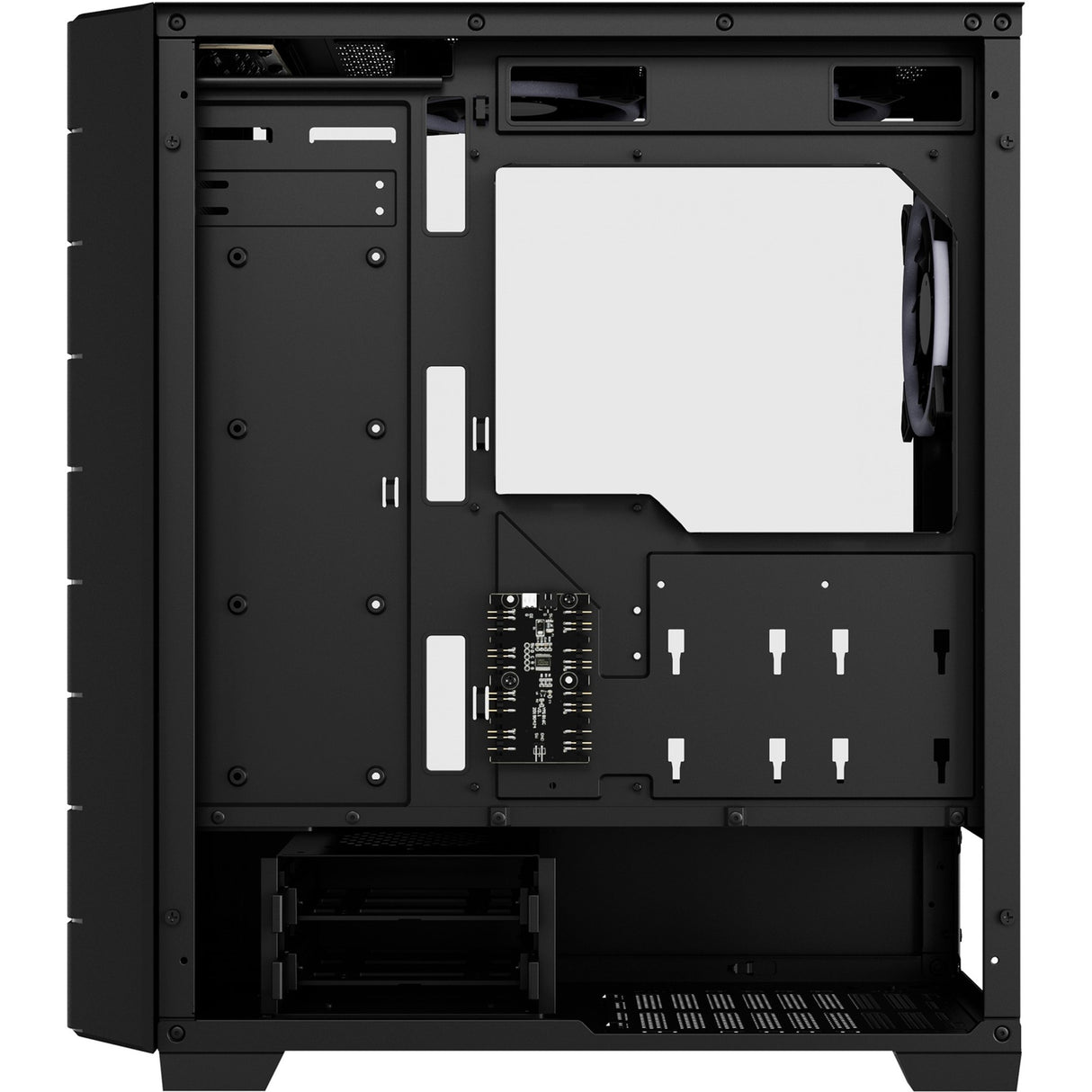 Boîtier tour midi hexagonal Sharkoon rgb (noir | 2x usb-a | 1x usb-c | rgb | verre trempé)