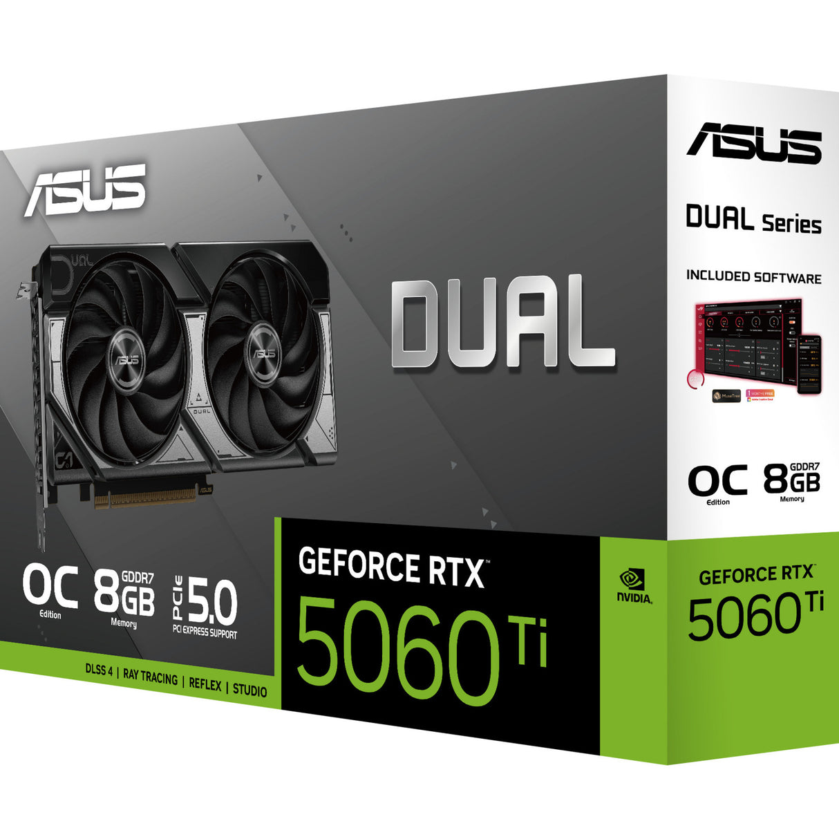 Carte graphique Asus Dual GeForce RTX 5060 Ti OC 8G (noir, 3x Display Port, 1x HDMI)