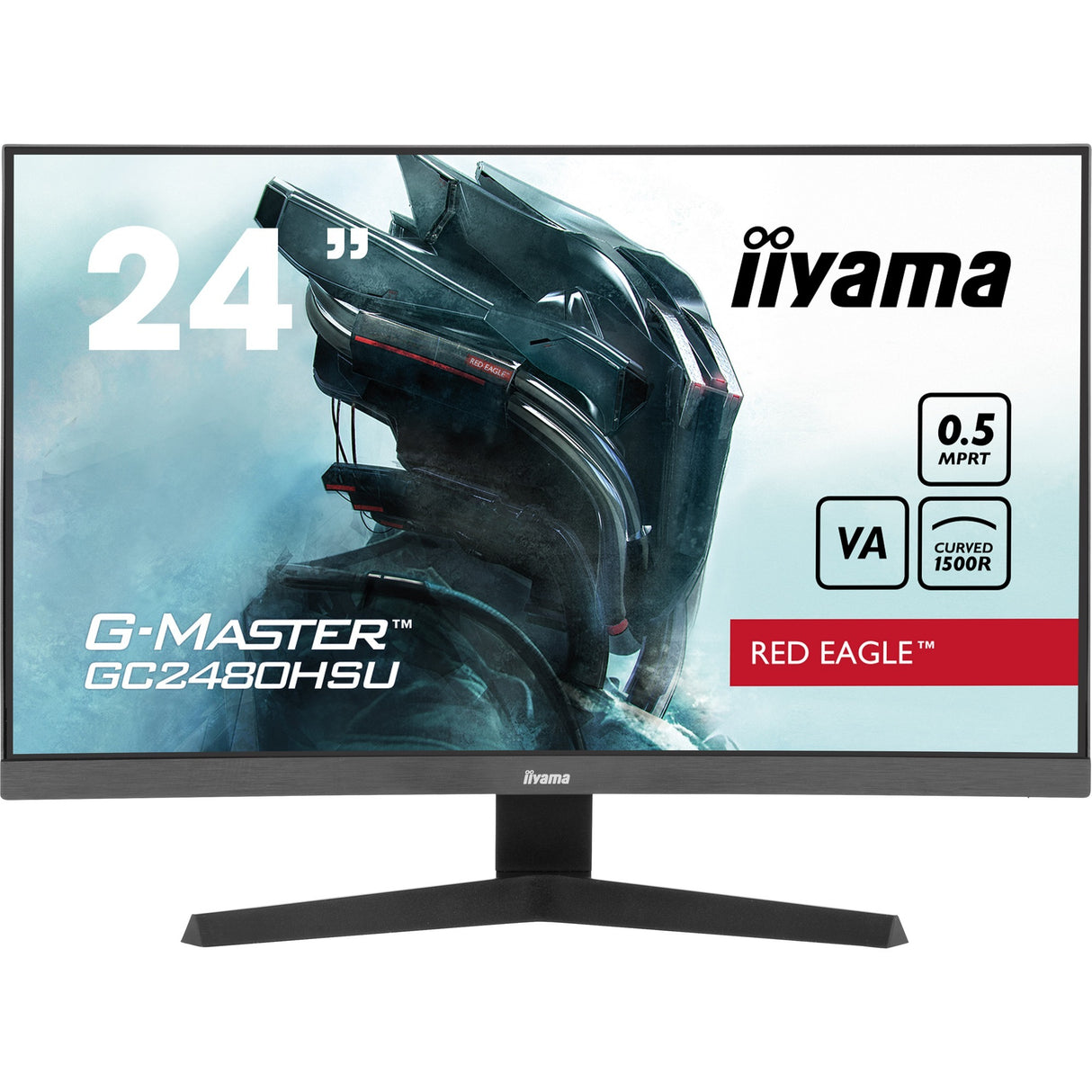 Moniteur de jeu incurvé Iiyama G-Master Red Eagle GC2480HSU-B1 23,6 (noir, 2x HDMI, DisplayPort, 2x USB-A, 180 Hz)