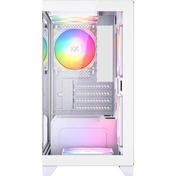 Boîtier tour midi Xyz pc gear Titanium View Lite (blanc | 2x USB-A | verre trempé)