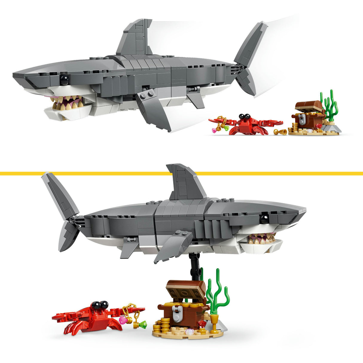 Jouet de construction Lego Requin féroce avec coffre au trésor (31381)