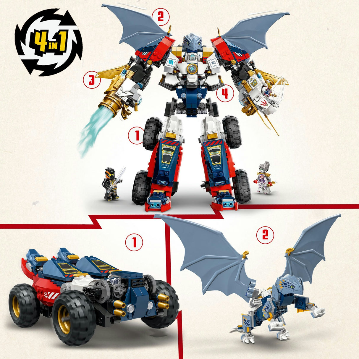 Lego Ninjago 71834 Le mécha ultra combo de Zane