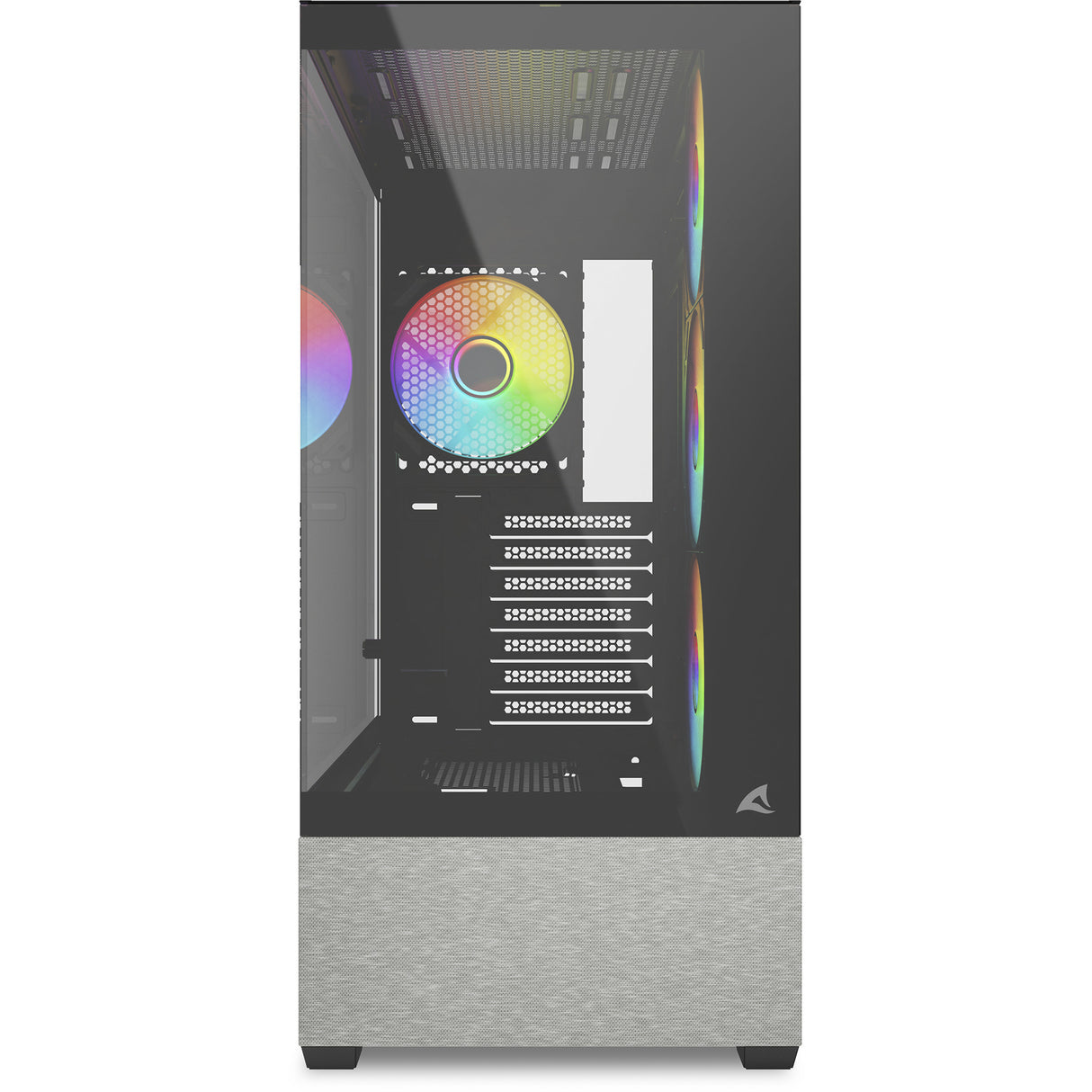 Boîtier tour midi Sharkoon ak7 argb (noir | 2x USB-A | 1x USB-C | RGB | verre trempé)