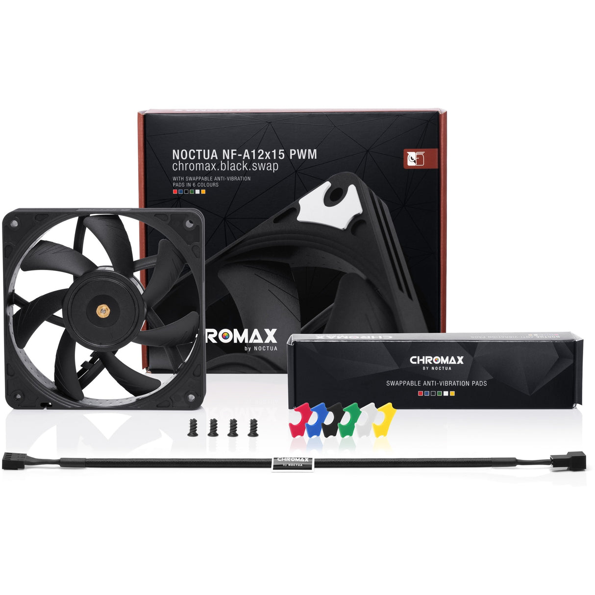 Noctua nf-a12x15 pwm chromax.black.swap case ventilateur (noir, 120 x 120 x 15 mm)