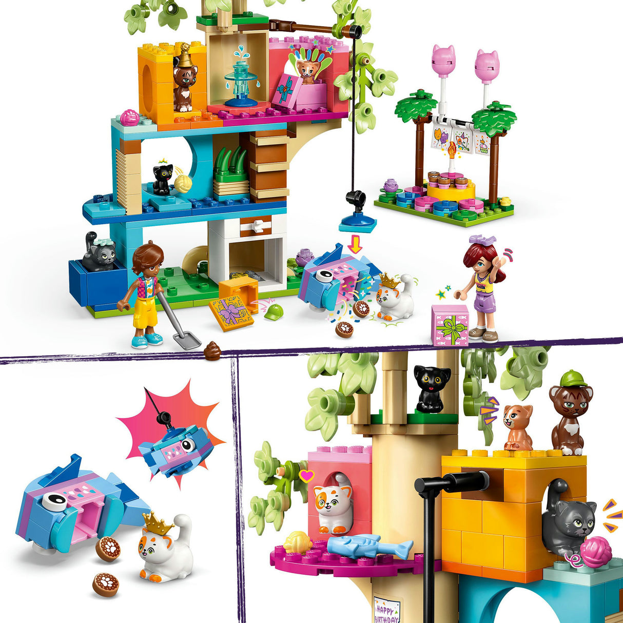 LEGO Friends 42666 Fête d'anniversaire de chat et cabane dans les arbres
