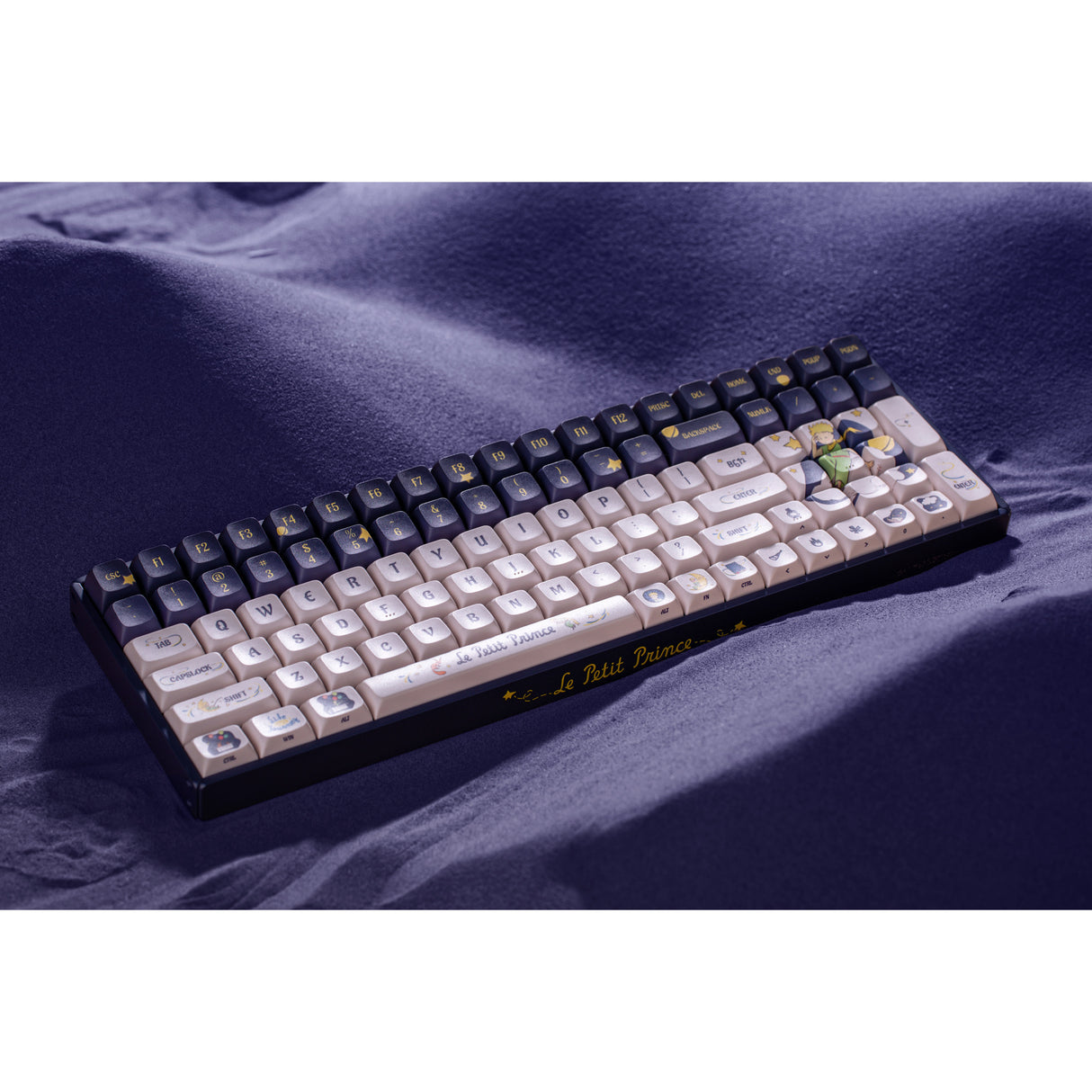 Clavier de jeu mécanique RVB Iqunix F97 Starry Tryst (bleu foncé, disposition américaine (QWERTY), rouge Gateron, 96 %, LED RVB, remplaçable à chaud, PBT, 2,4 GHz | Bluetooth 5.1 | USB-C)