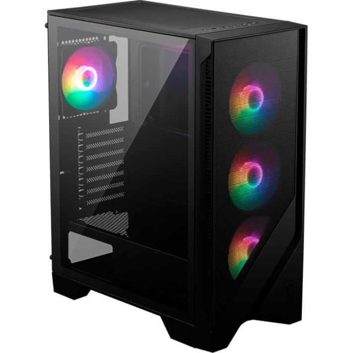 Boîtier tour midi MSI Mag Forge 120A Airflow (noir | 2x USB-A | RVB | Verre trempé)