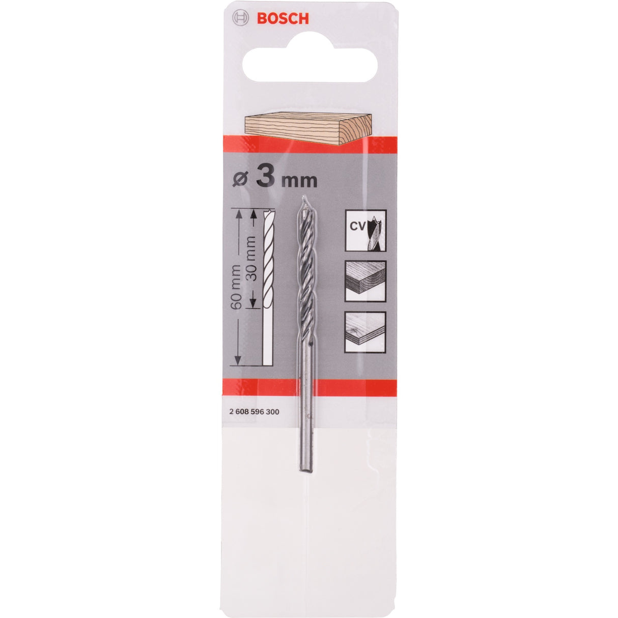 Foret hélicoïdal à bois Bosch Forets standard de 3 mm (longueur de travail 33 mm)