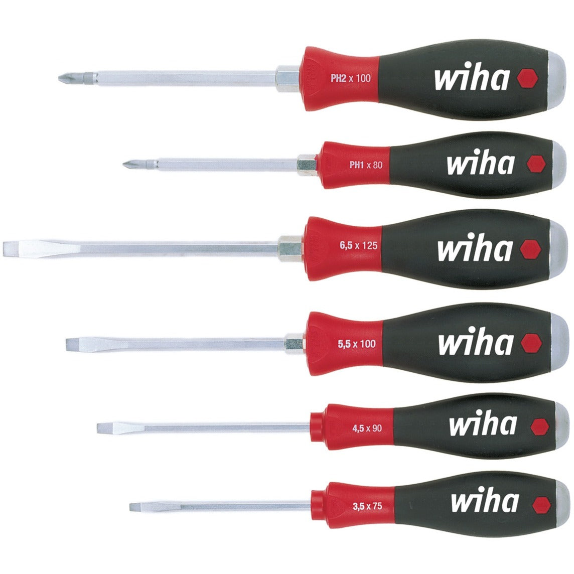 Jeu de tournevis Wiha 530hk6 | Fente ph 6 pièces | poignées multi-composants | Fixation de lame à 6 côtés | 1 pièce - 21250