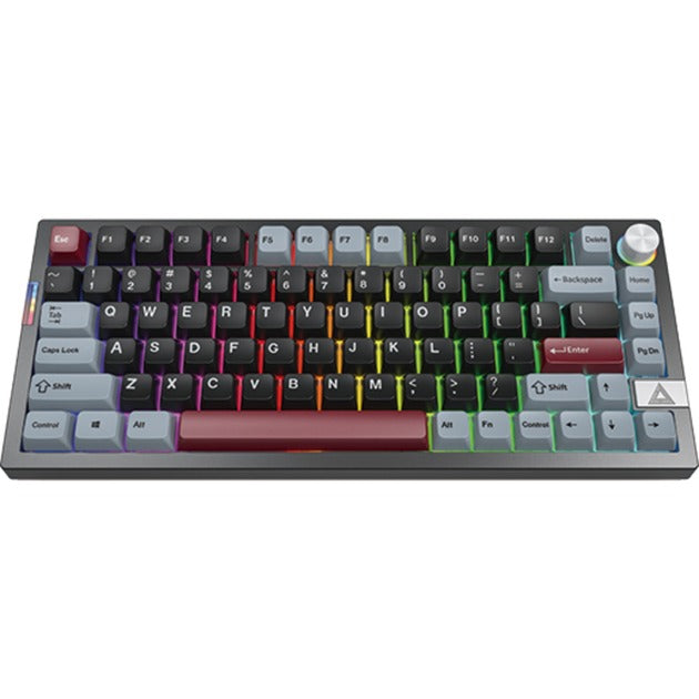 Clavier mécanique Montech mkey pro dark rgb (noir, disposition américaine (qwerty), gateron g pro marron, 75 %, remplaçable à chaud, rgb, double-shot pbt, usb-c | 2,4 ghz | bluetooth 5.2)