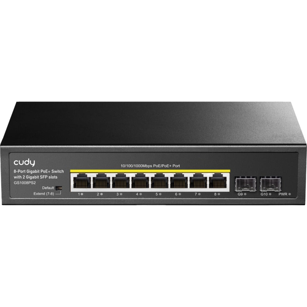 Commutateur Poe+ Cudy 8-gbe avec 2 liaisons montantes SFP (noir)