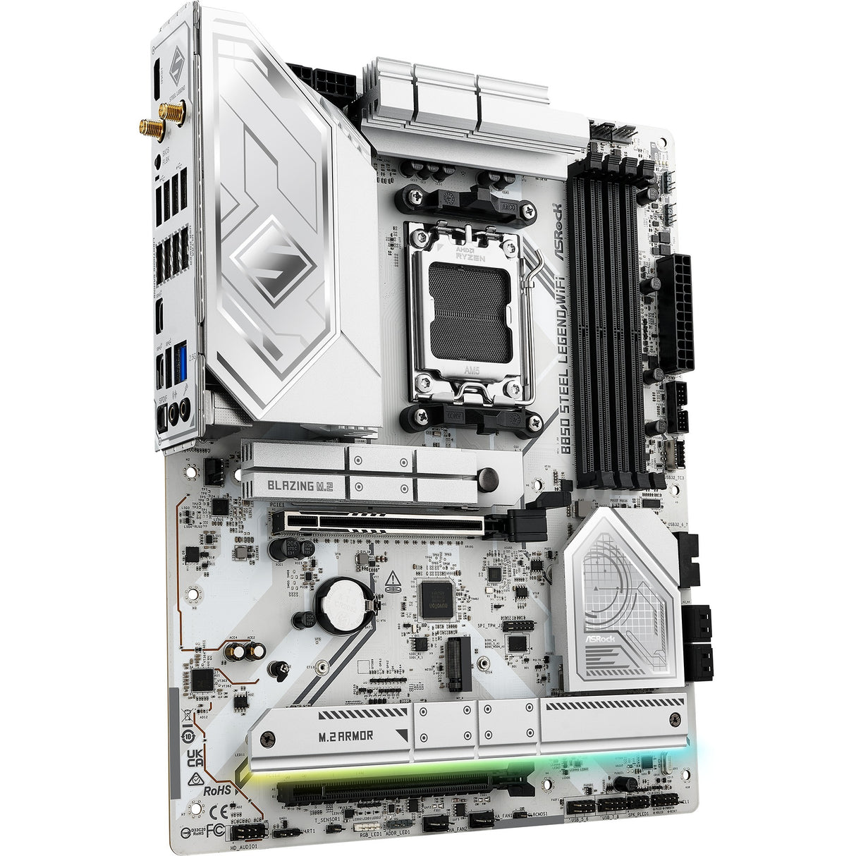 Carte mère Asrock B850 Steel Legend WiFi Socket AM5 (RAID, 2,5 Go-LAN, WiFi 7, BT, Son, ATX)