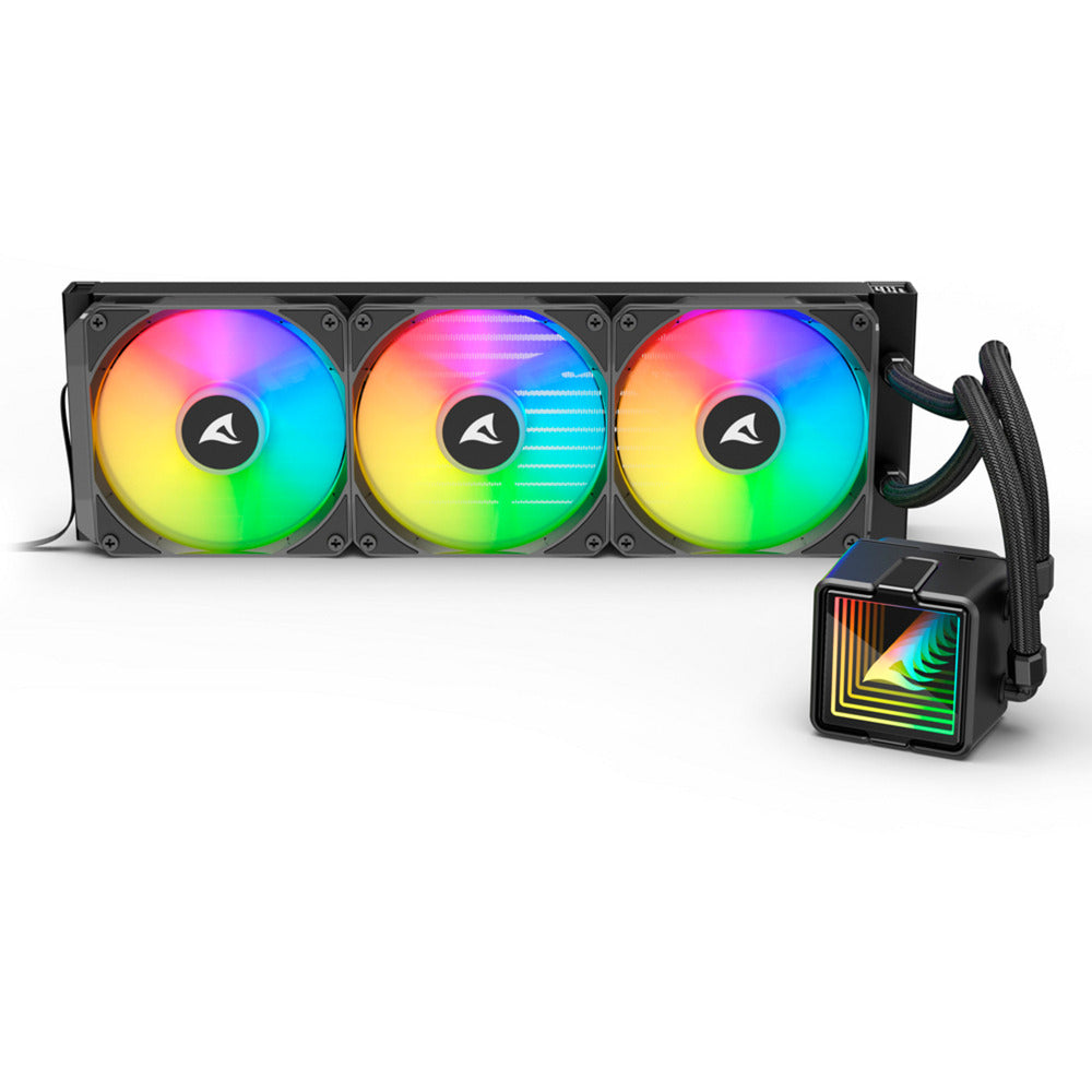 Refroidissement par eau Sharkoon s100 argb (noir, connecteur de ventilateur PWM à 4 broches)