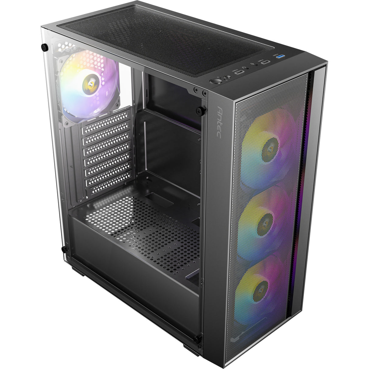 Boîtier tour midi Antec ax65 argb (noir | 3x usb-a | verre trempé)