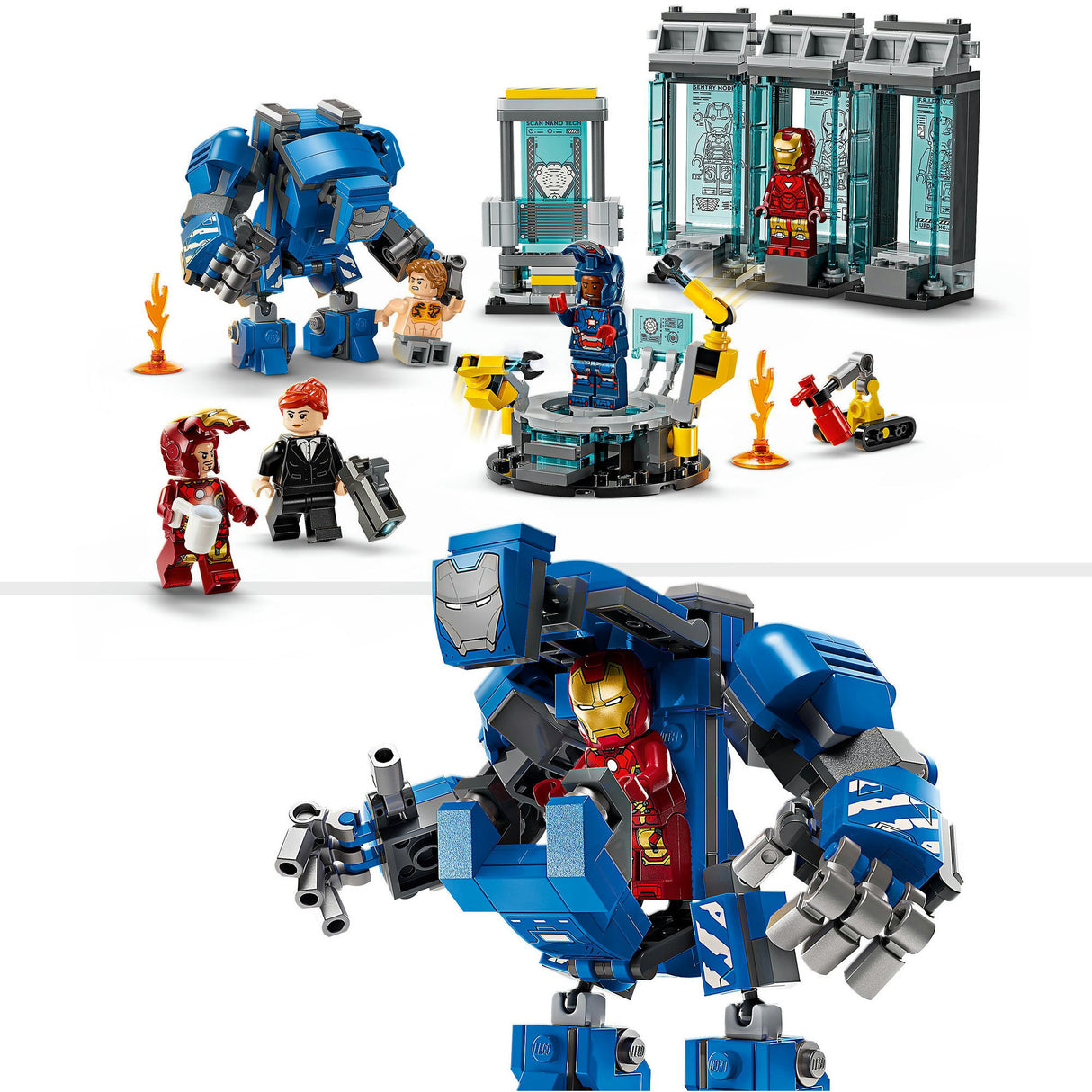 Lego 76315 super héros merveille laboratoire d'iron man: salle d'armure
