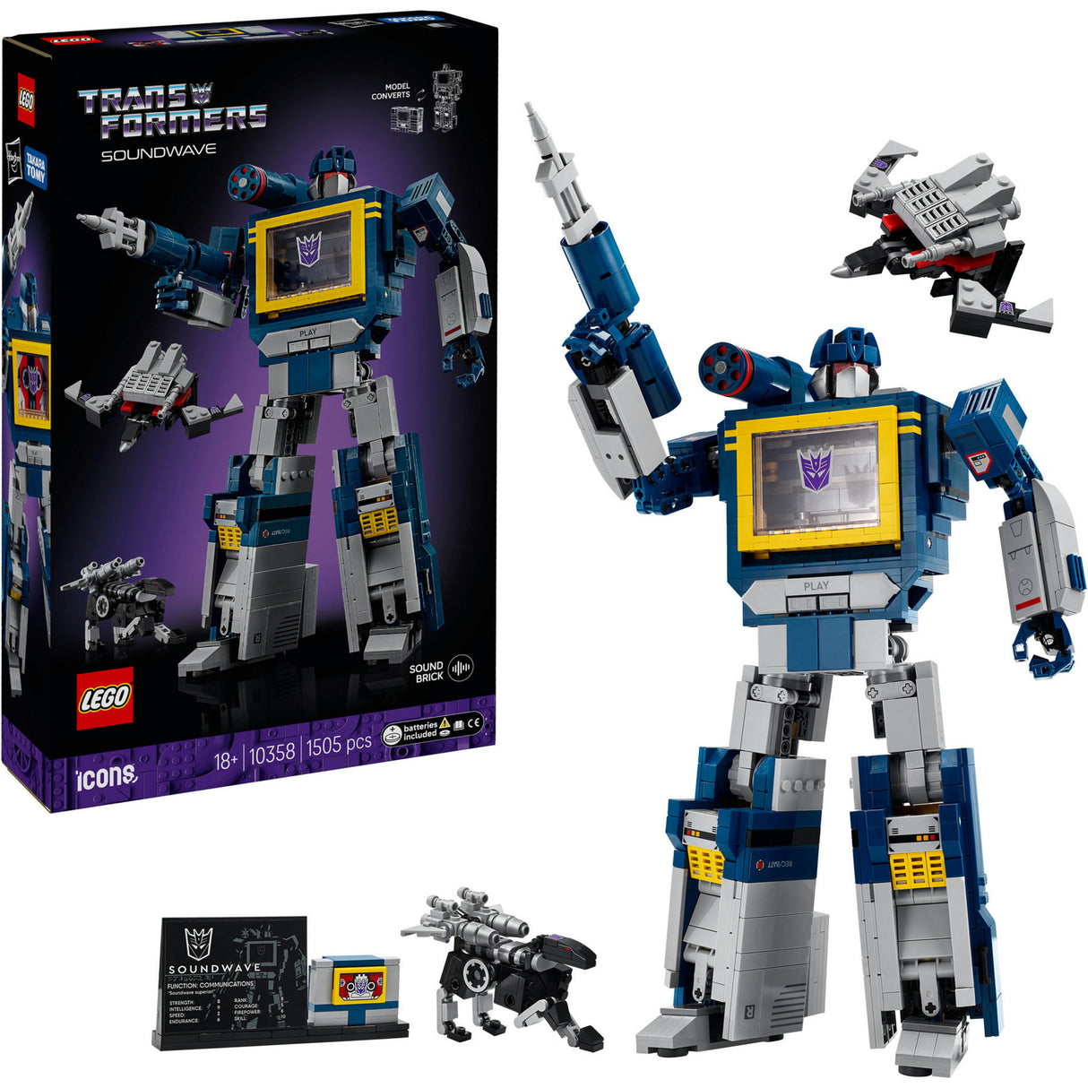 Lego ® icônes transformateurs : soundwave - collection transformateurs - 10358